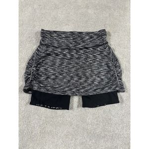 Athleta 2‎ in 1 Skirt Skort Women's XXS Skirted Biker Shirt Reflect Black Gray